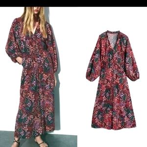 Zara Floral Print Full Length Jumpsuit NWT